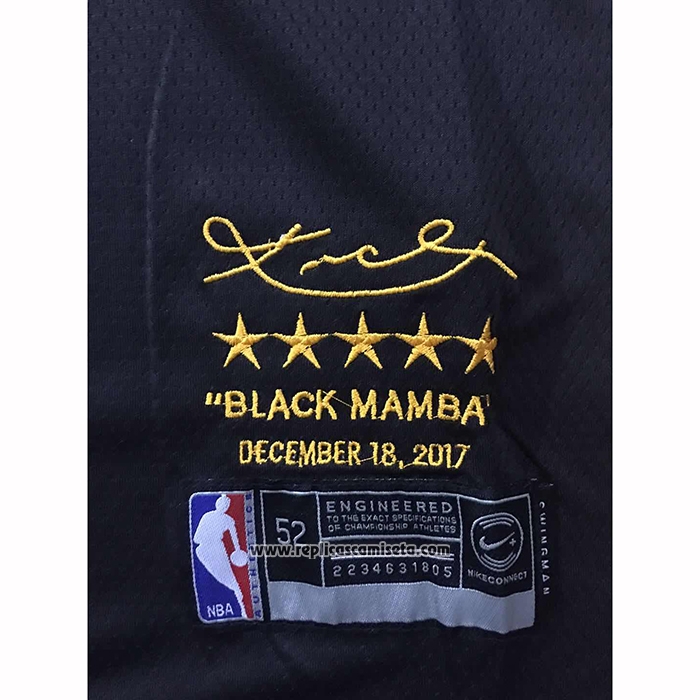 Camiseta Los Angeles Lakers Kobe Bryant #8 Retirement 2018 Negro